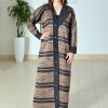 3695 1 Jacquard Self Print Abaya