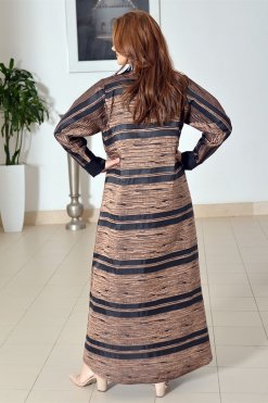 3695 4 Jacquard Self Print Abaya