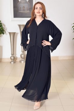 3696 3 Beaded Chiffon Abaya