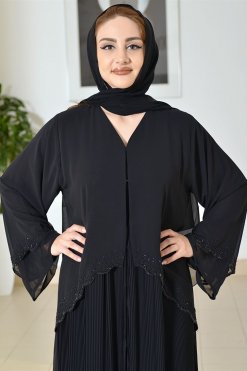 3696 6 Beaded Chiffon Abaya