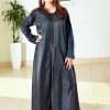 3697 1 Jacquard Dual Color Abaya