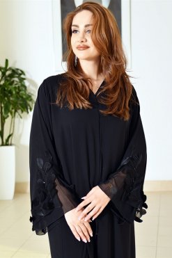 3698 4 Chiffon Abaya With a Scarf