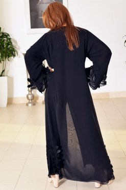 3698 6 Chiffon Abaya With a Scarf
