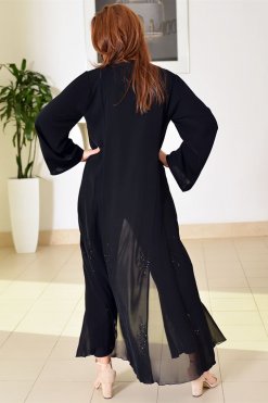 3702 3 Chiffon Abaya