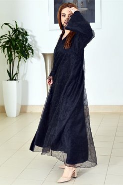 3706 3 Organza Abaya