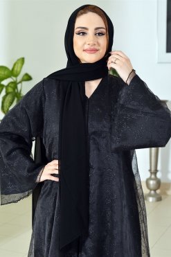 3706 6 Organza Abaya