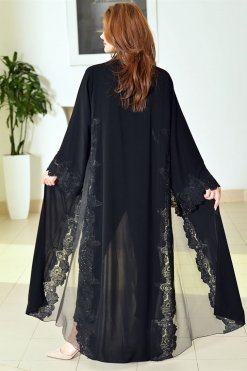 3707 3 Applique Style Abaya