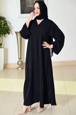 3710 4 Bosuni V-neck Nada Abaya