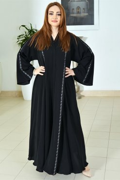 Embroidered Black Abaya