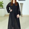 3713 1 Beads Embellished Organza Abaya