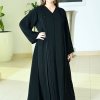 3715 1 Bousni Black Open Abaya