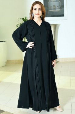 Bousni Black Open Abaya