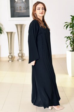 3715 4 Bousni Black Open Abaya