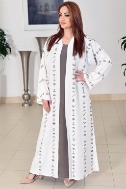 3718 4 Embroidered Abaya With Inner