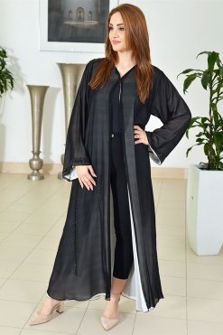 3720 9 Sequins Embellished Abaya