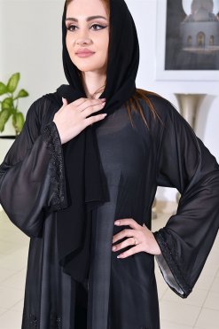 3720 12 Sequins Embellished Abaya