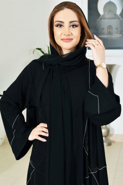 3722 4 Bousni Black Abaya