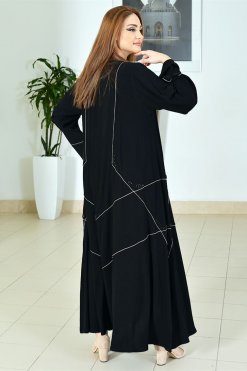 3722 5 Bousni Black Abaya