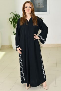 3727 3 Floral Embroidered Abaya