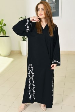 3727 6 Floral Embroidered Abaya