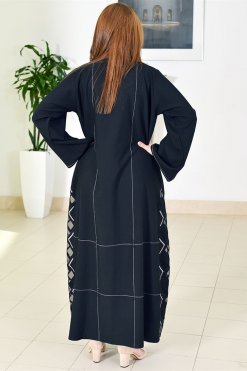 3733 3 Nada Abaya with Embroidery
