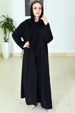 3737 8 Nada Beaded Black Abaya