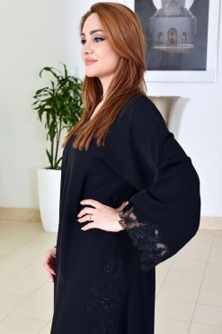 3739 3 Lace embellished abaya