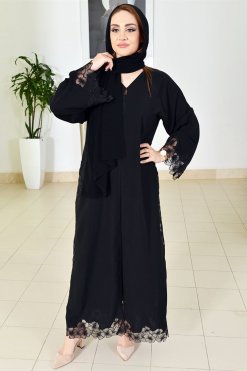 3739 6 Lace embellished abaya