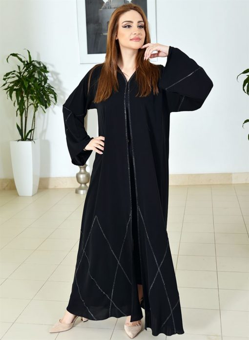 Rhinestones embellished abaya
