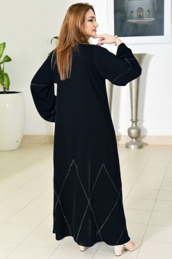 عباية مزينة بأحجار الراين 10 3741 6 Rhinestones embellished abaya