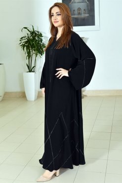 عباية مزينة بأحجار الراين 11 3741 7 Rhinestones embellished abaya