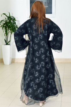 3747 5 Embossed printed abaya