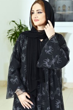 3747 6 Embossed printed abaya