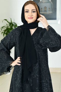 Embossed printed abaya 8 3749 7 Embossed printed abaya