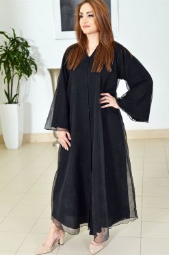 3751 4 Embossed printed abaya