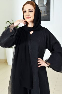 3751 5 Embossed printed abaya