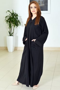 عباية جيب مزينة بالخرز 8 3755 4 Beads embellished pocket abaya