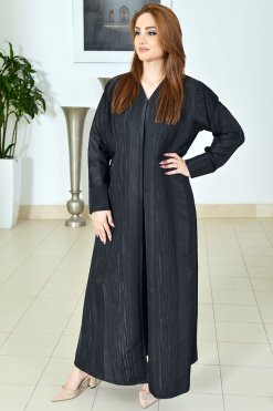 3757 3 Jacquard Self Print Abaya