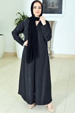3757 4 Jacquard Self Print Abaya