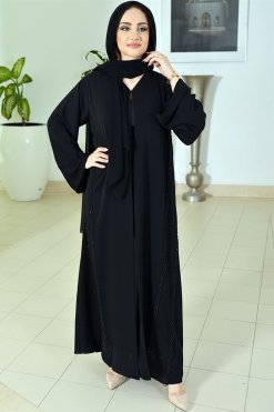 3759 6 Lace embellished abaya