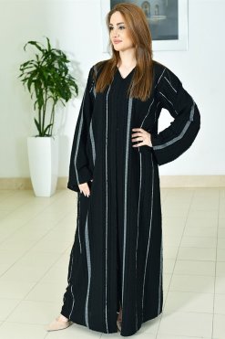 3767 4 Printed Black Abaya