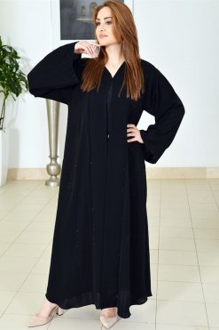 عباية مزينة بالدانتيل 9 3785 4 Lace embellished abaya