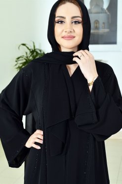 عباية مزينة بالدانتيل 10 3785 5 Lace embellished abaya