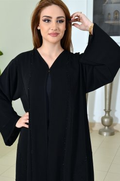 عباية مزينة بالدانتيل 11 3785 6 Lace embellished abaya