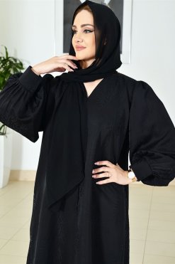 3787 3 Ironed Sequin Embellished Abaya