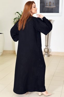 3787 5 Ironed Sequin Embellished Abaya