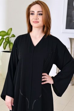 3791 4 Black Embellished Abaya