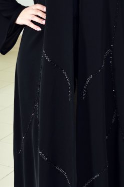 3791 5 Black Embellished Abaya