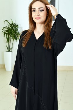 3793 3 Beads Embellished Abaya