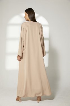 MOIBH001 7 Beige Embroidered Abaya